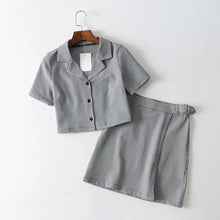 Load image into Gallery viewer, Vintage Plaid Tracksuit Women 2 Two Piece Set Casual 2019 Short Top Shirts+ Mini Skirt Matching Sets Outfits conjuntos mujer New