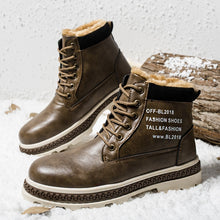 Load image into Gallery viewer, Winter Men Snow Boots with Fur Warm Fleeces Cotton Shoes High Lace-up Boots Platform Leather Footwear Retro Design Anti-skid