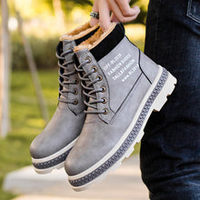 Load image into Gallery viewer, Winter Men Snow Boots with Fur Warm Fleeces Cotton Shoes High Lace-up Boots Platform Leather Footwear Retro Design Anti-skid