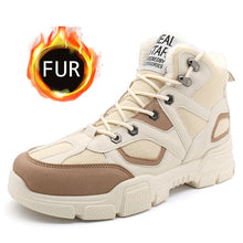 Load image into Gallery viewer, UPUPER Fashion Men Military Boots Outdoor Warm Snow Boots Anti-skid Winter Sneakers Men Shoes Safety Shoes Zapatos De Hombre