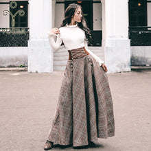 Load image into Gallery viewer, YOSIMI 2019 Autumn Winter Sweater Skirt Set Full Sleeve Blouse Top and Woolen Plaid Skirt and Top Set Women Two Piece Outfits