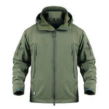 Load image into Gallery viewer, Outdoor Tactical Military Softshell Fleece Jacket Men's Waterproof Hunting and Hiking Jacket Warm Hooded Army Coat