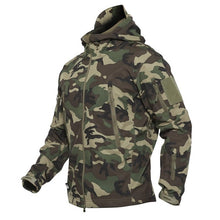 Load image into Gallery viewer, Outdoor Tactical Military Softshell Fleece Jacket Men's Waterproof Hunting and Hiking Jacket Warm Hooded Army Coat