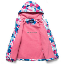 Load image into Gallery viewer, Warm Girl Polar Fleece Windbreaker Hiking Jacket 2019 Spring Autumn Girls Warm Hooded Outerwear Coat 3-12T Kids Jackets