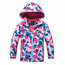 Load image into Gallery viewer, Warm Girl Polar Fleece Windbreaker Hiking Jacket 2019 Spring Autumn Girls Warm Hooded Outerwear Coat 3-12T Kids Jackets