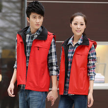 Load image into Gallery viewer, Advertising Vest Outdoor Sports Casual Waterproof Fleece Vest Coat Men And Women Work Clothes Customizable Do Logo
