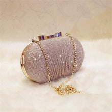 Load image into Gallery viewer, Golden Evening Clutch Bag Women Bags Wedding Shiny Handbags Bridal Metal Bow Clutches Bag Chain Shoulder Bag