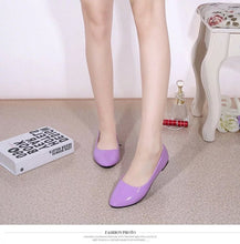 Load image into Gallery viewer, New Womens Cute Casual Solid Shoes Female Comfort Slip On Round Toe PU Leather Flat Shoes Red White Blue Black Summer Beach Shoe